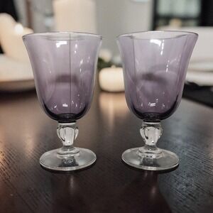 Cristal D'Arques-Durand Amethyst Wine Glasses, Set of 2, Replacement Stemware